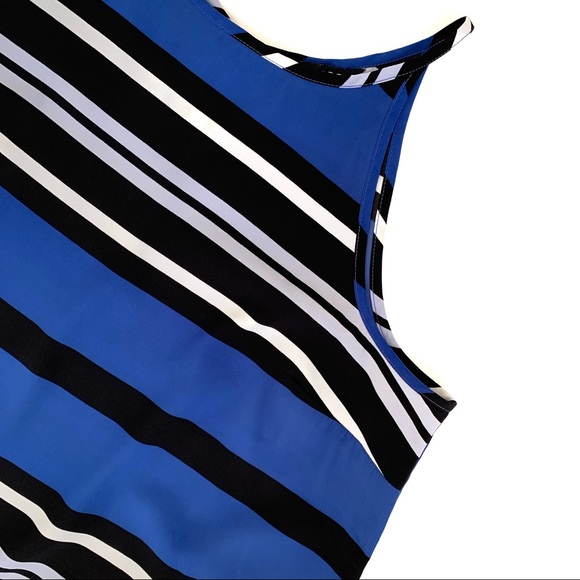 Express Deep Blue Striped Sleeveless Mini Dress - Picture 3 of 8